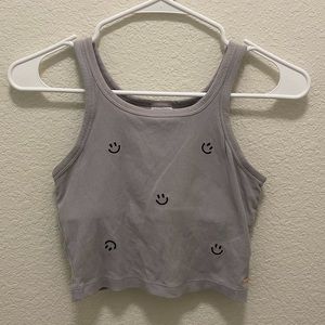 Smiley face PINK tank top with built in bra